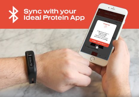 image that shows how to sync the ideal protein band with a smartphone using bluetooth